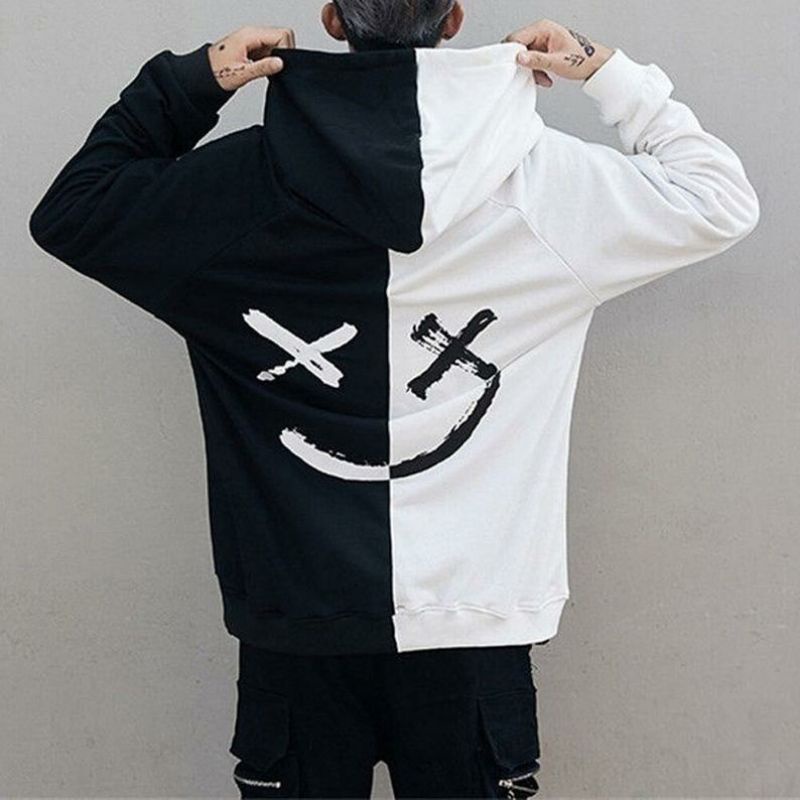 S - XXXXXL(6XL) Hoodie Drew 2 Colours Jaket Kombinasi 2 WARNA BIGSIZE OVERSIZE Unisex Street Style 5XL 4XL 3XL 2XL XL L M