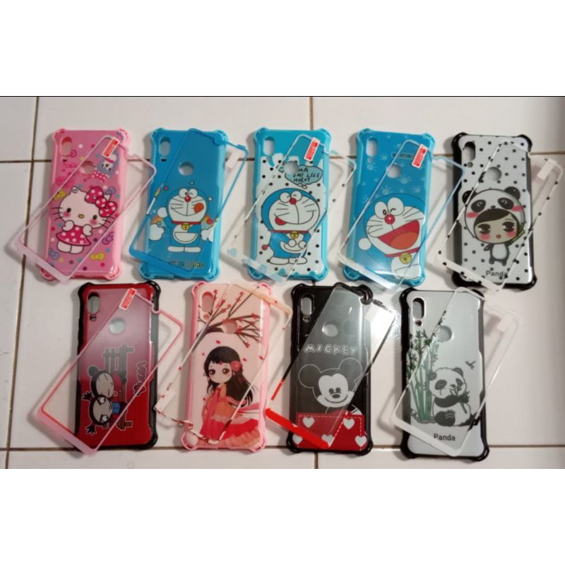 CASE KARAKTER GLOSSY CARTOON + TEMPERED GLASS REALME C3/ C11 / C12/ C15 / CASE JELLY GLOSSY