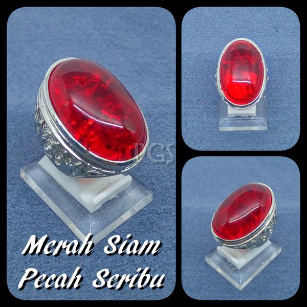 CINCIN BATU AKIK MERAH SIAM PECAH SERIBU BIG SIZE, MERAH MEMPESONA PALING MURAH !!!