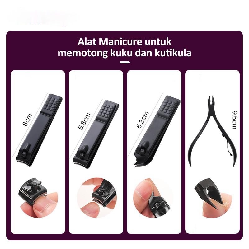 Mysterygirl - Gunting Kuku Set isi 7  Peralatan Menicure Potongan Kuku Set / Manicure Set Perawatan Kuku Stainless Steel