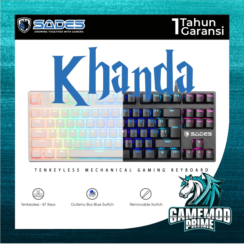 Sades Khanda Tenkeyless Removable Outemu Mechanical Gaming Keyboard