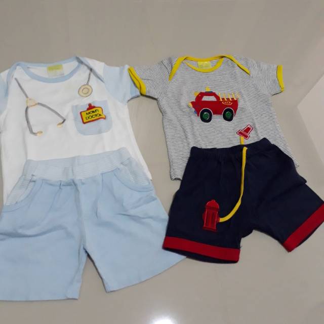 Baju Anak Setelan Eyka size 6-9 mos (set isi 2 stel)