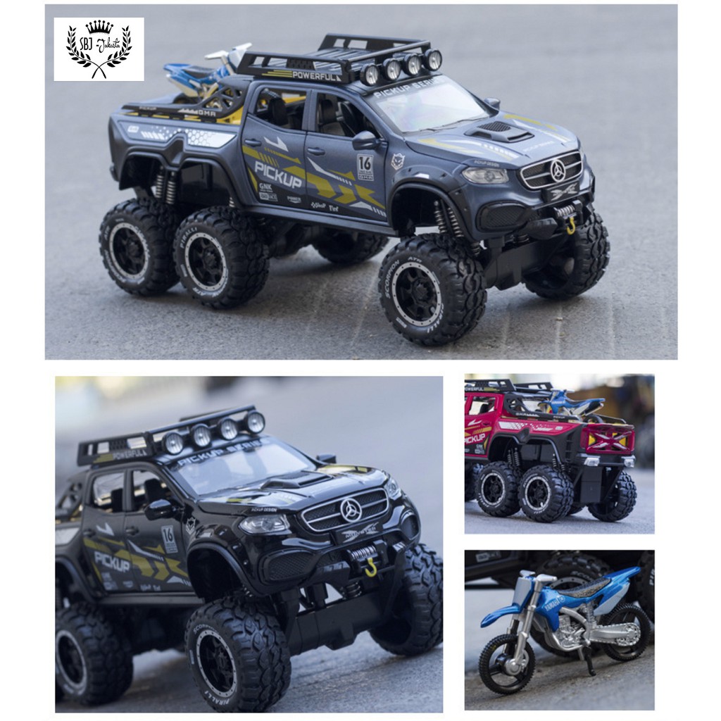 Diecast mobil X-CLASS 6X6 MERCEDES MONSTER X Metal Series Skala 1:28