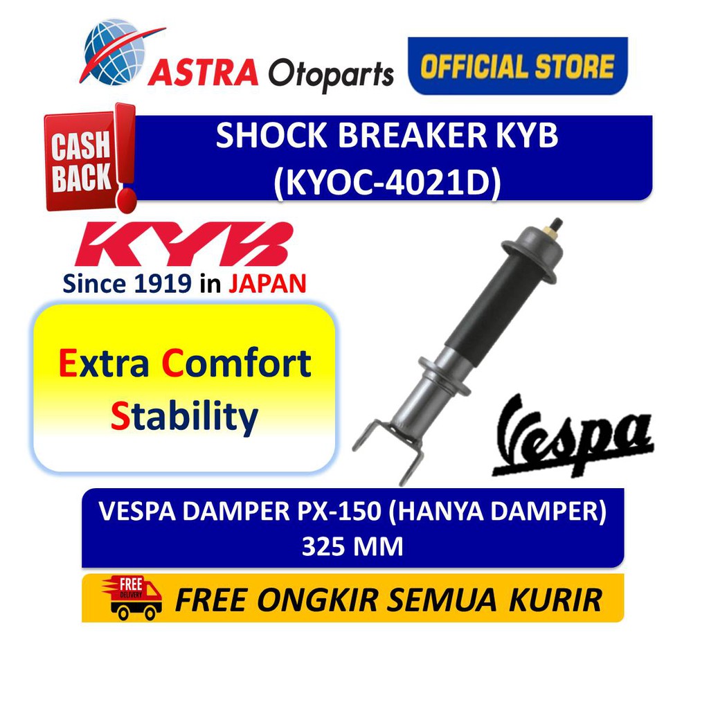 Shock KYB KAYABA Vespa Damper PX-150 (hanya damper) KYOC-4021D