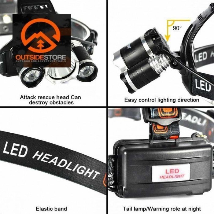 Headlamp Senter Kepala Cree XML T6 XEP LED 10000 Lumens Ares TaffLED