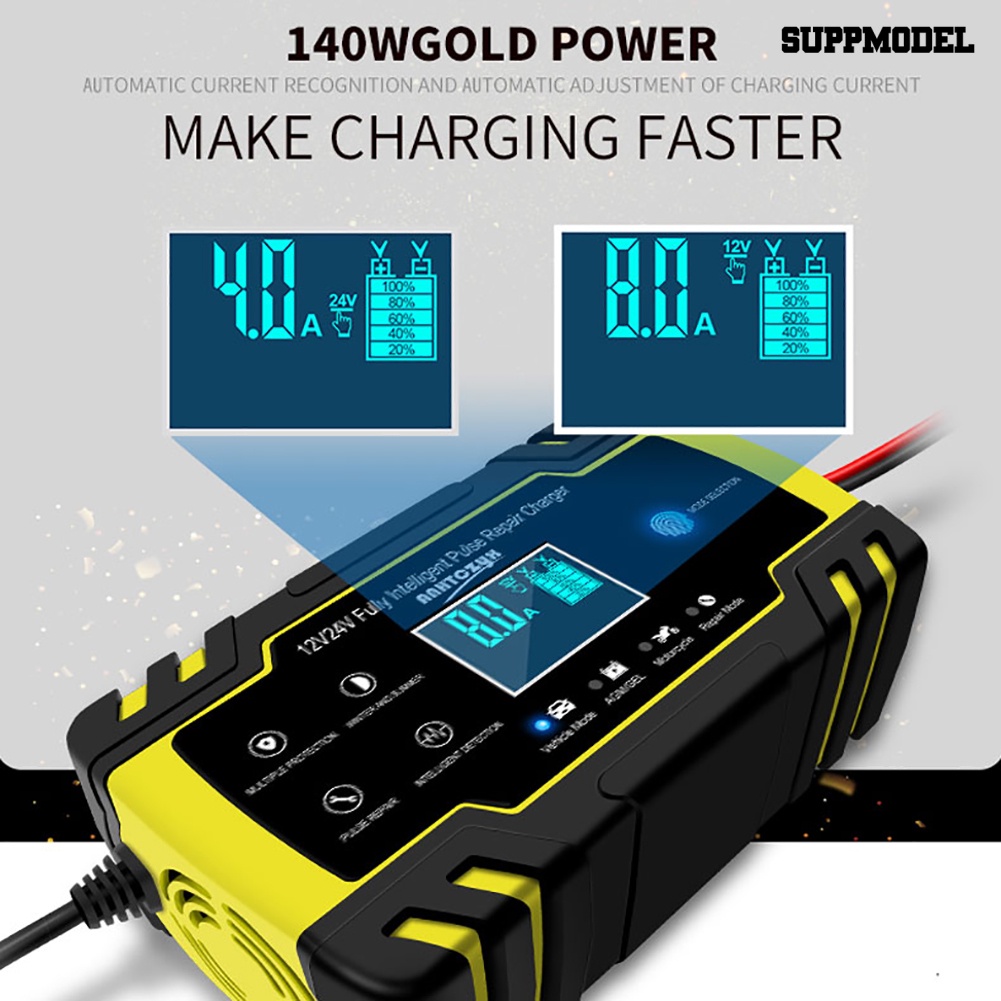 Power Supply Charger Baterai 8A Dengan Layar LCD Untuk Mobil / Motor