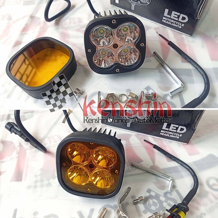 Lampu Sorot 40 Watt 4 Mata Universal Model GR DC MB4 6500K foglamp anti kabut