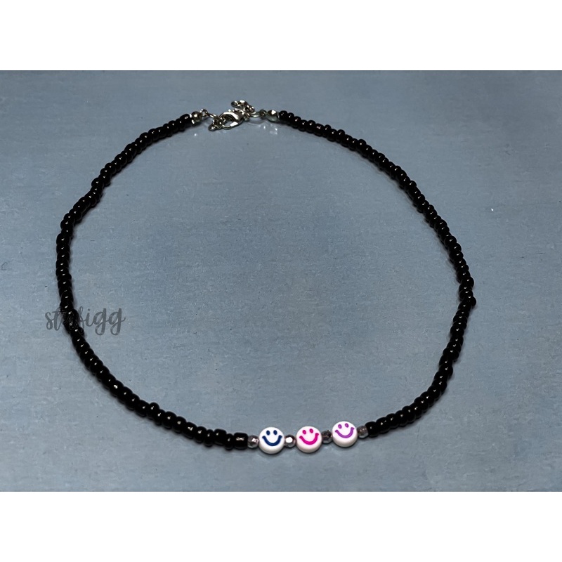 BISA COD Kalung Choker Mute Mix 3 Smile Kalung Simple Hits Kalung Unisex Kalung Couple Cewek Cowok T