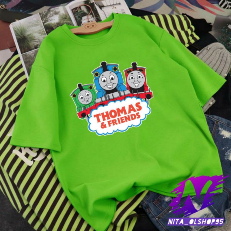 baju anak Thomas and freand kaos kartun anak kereta tomas