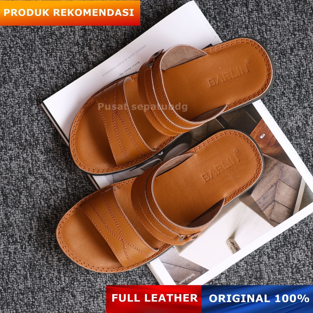 Sandal Pria Kulit Kekinian - Sendal Casual Slide Full Kulit Original