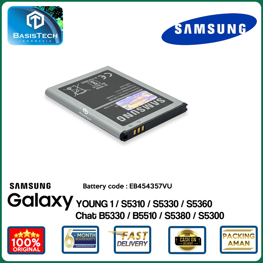 BATERAI SAMSUNG YOUNG 1 S5310 - S5360 - B5330 - B5510 - S5380 - S5300 - EB454357VU - ORI