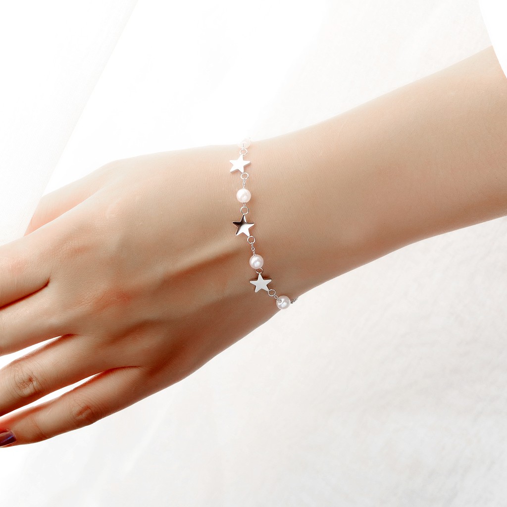 Gelang Bracelet Wanita Aksesoris Titanium Korea Cocok Hadiah GK065 motif bintang