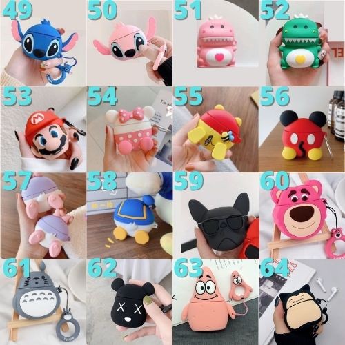 Airpods Apple 2 Case | Stitch Dino Minnie Mickey Pooh Daisy Donald Pug Bear Ghilby Patrick Snorlax