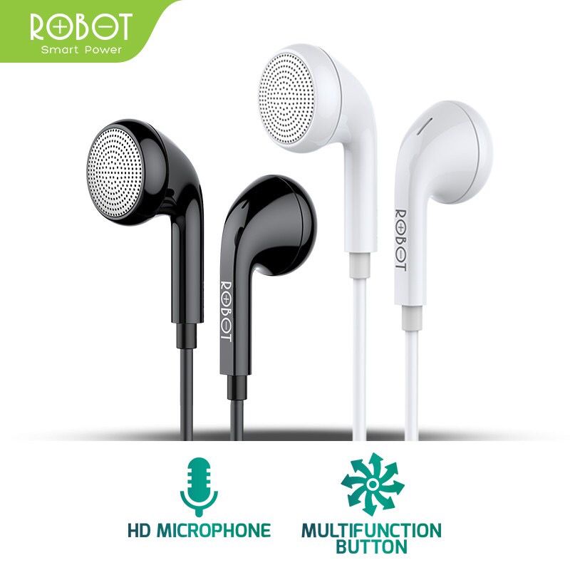 HEADSET ROBOT RE601 HEADSET WIRED EARPHONE BASS ANDROID IPHONE