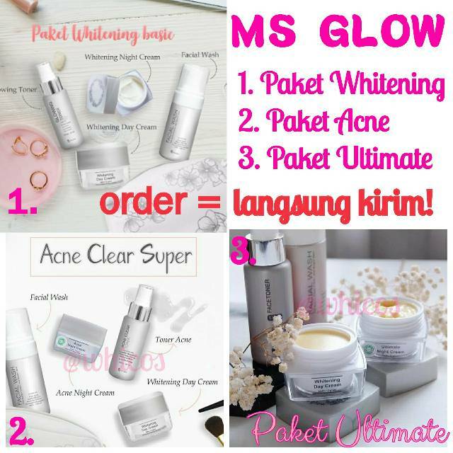 Ready Ms Glow Paket Wajah Face Series Whitening Ultimate Acne Luminous Plus Pouch Shopee Indonesia
