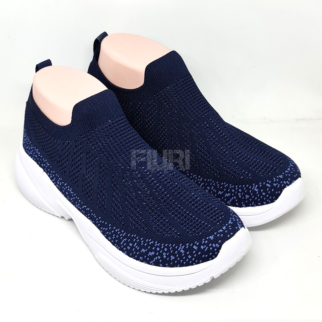 FIURI - Ando Original - NAOMI 37-40 Navy - Sepatu Kets Wanita - Sepatu Sneakers Wanita - Sepatu Olahraga Sport Wanita - Sepatu Casual - Sepatu Jogging Lari Fitness Gym Senam Wanita - Sepatu Sekolah Bertali SD SMP SMA-6