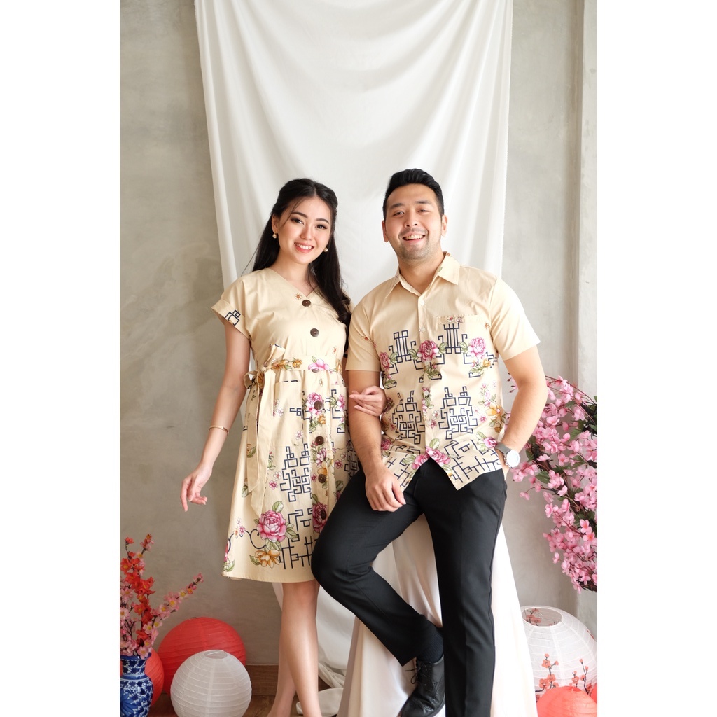 Jing Batik Cheongsam Chinese New Year ( Kemeja - Kora - Kina - Nuwa - Jenna - Dara - Mutia - Hera - Nadine Bomber ) Available Couple