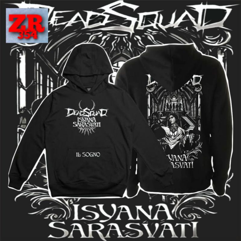 Jaket Hoodie LIMITED EDITION DEADSQUAD X ISYANA SARASWATI zipper musik rock jacket hitam polos / jak