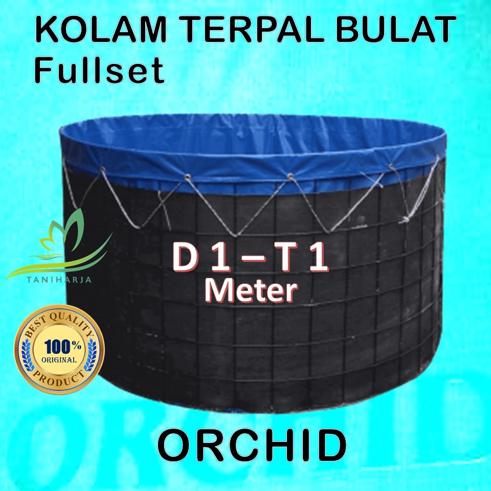 Kolam Terpal Bulat Fullset Diameter 1 Tinggi 1 Meter