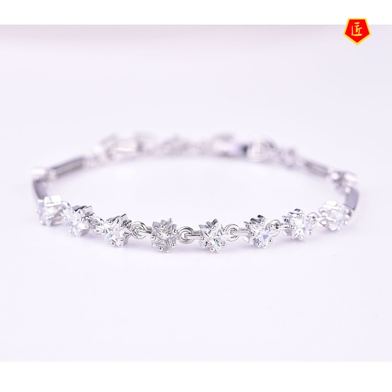 [Ready Stock]Women's S925 Silver Flower Bracelet Fashion Elegant