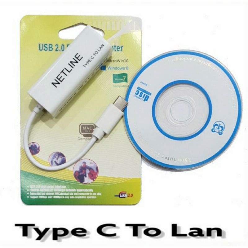 Kabel Usb Type C To Lan Ethernet Rj45 NETLINE