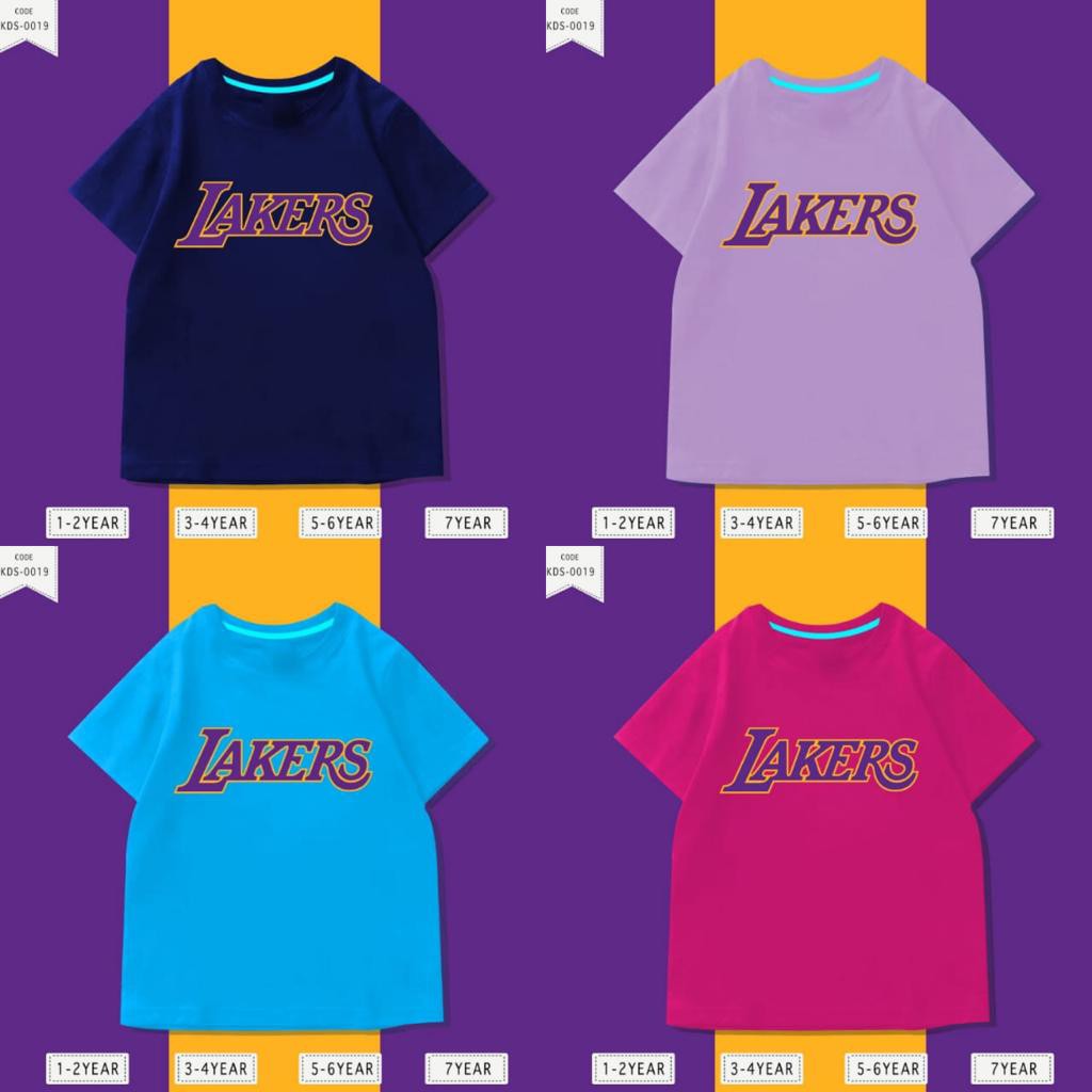 Baju Anak / Kaos Distro DTF Anak Laki Laki dan Perempuan / LAKERS / Unisex / Motif / KIDS