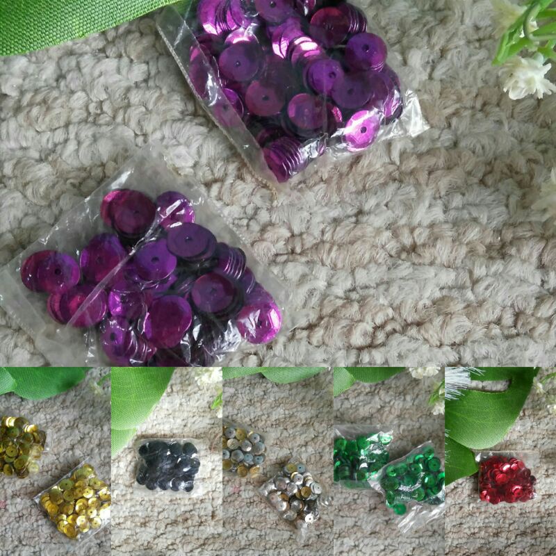 manik monte gepeng ramboci mote sequin payet jahit kain baju dress konveksi bling