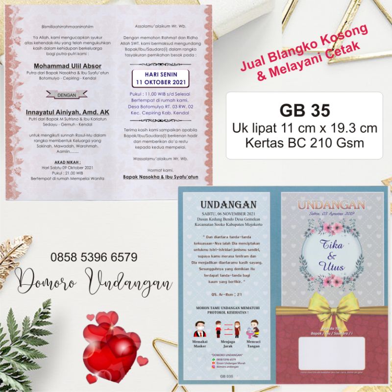 Blangko undangan gb 35 | green blangko 35
