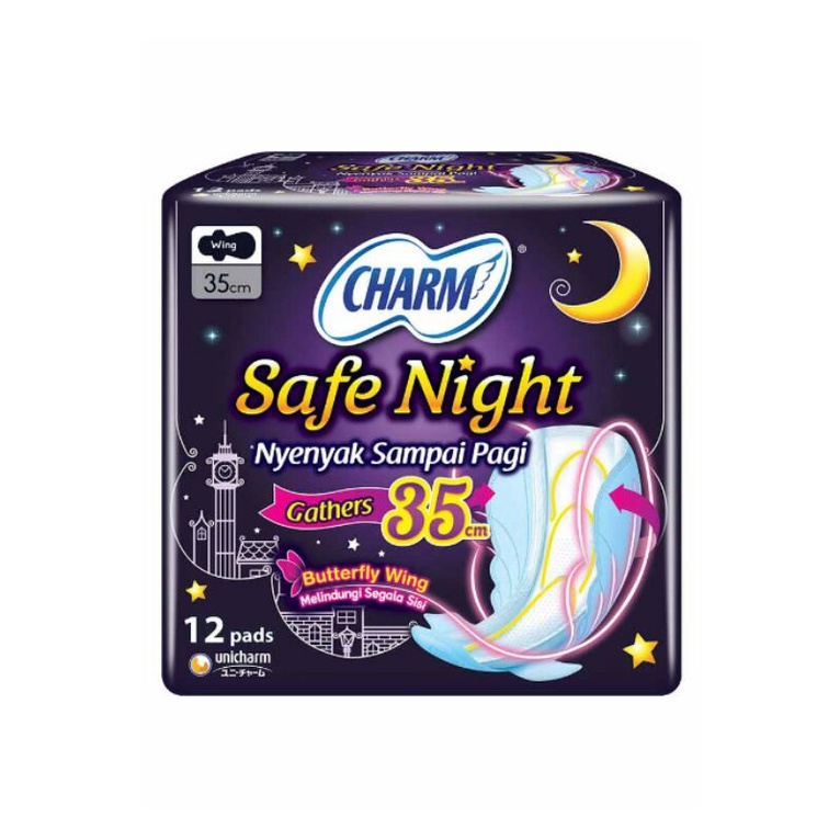 Charm Pembalut Wnt Bf Spr Comfort 12 Night Wing 35 Cm