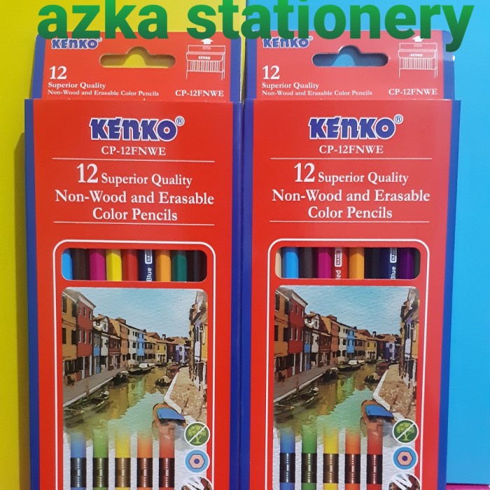 

WARNAPENSIL- KENKO CP12FNWE PENSIL WARNA PANJANG + PENGHAPUS -PENSIL WARNA