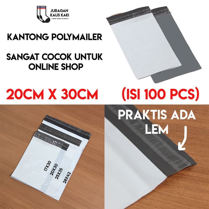 

Menyurat-Surat- Packaging Plastik Polymailer 20X30 Amplop Kantong Kemasan Isi 100 Pcs - Abu-Abu,