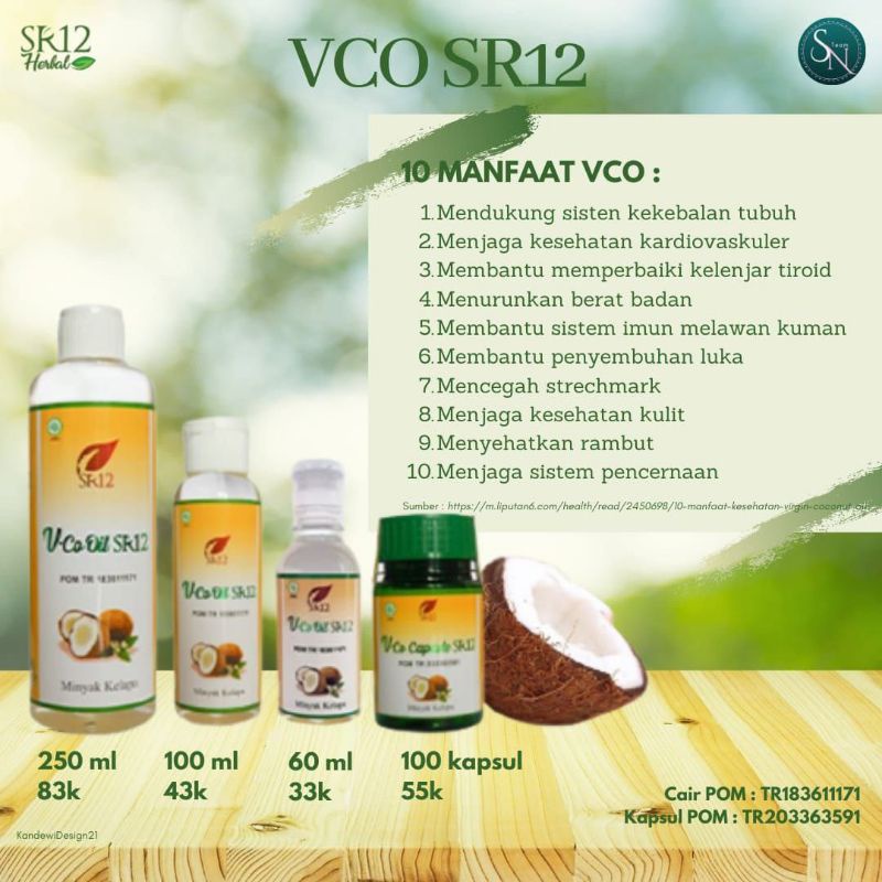 

VCO Minyak Kelapa Murni SR12 60ml