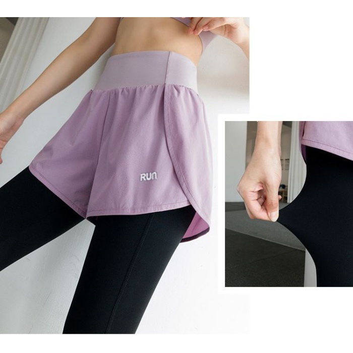 Legging + Celana Pendek 2 in 1 Set Sport Olahraga Yoga CK115