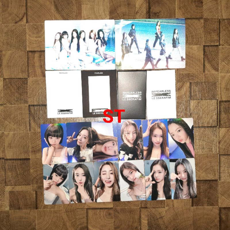 Sharing Photocard Album Fearless Le Sserafim Monochrome Bouquet & Benefit Weverse Normal & Holo Chae