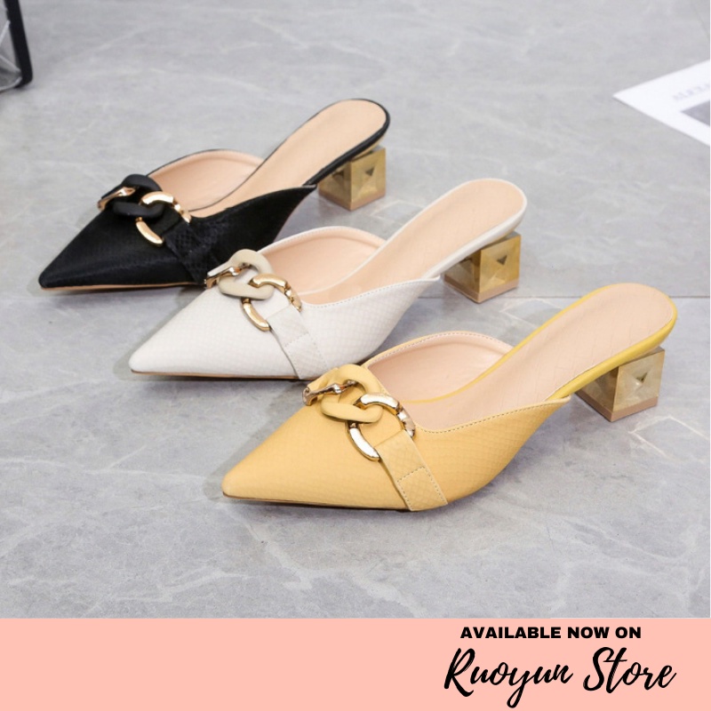 RYX - Royal Chain Sandal Heels Wanita Fashion Casual / Pesta - Import Ori