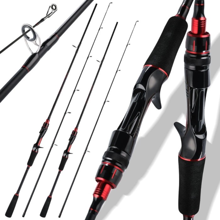 Joran Pancing Ultralight UL Baitcasting BC Casting Murah-KBW15 - Hitam 1.8 Meter