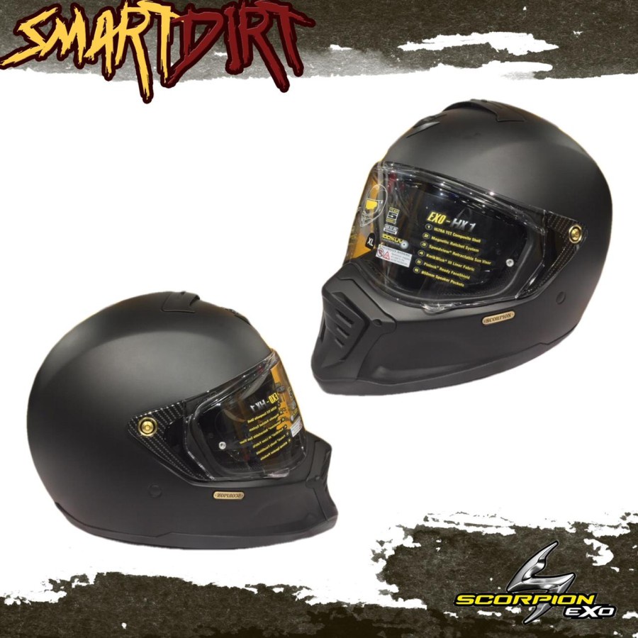 HELM CLASSIC SCORPION EXO HX1 BLACK HELM MOTOR SCORPION EXO HX1