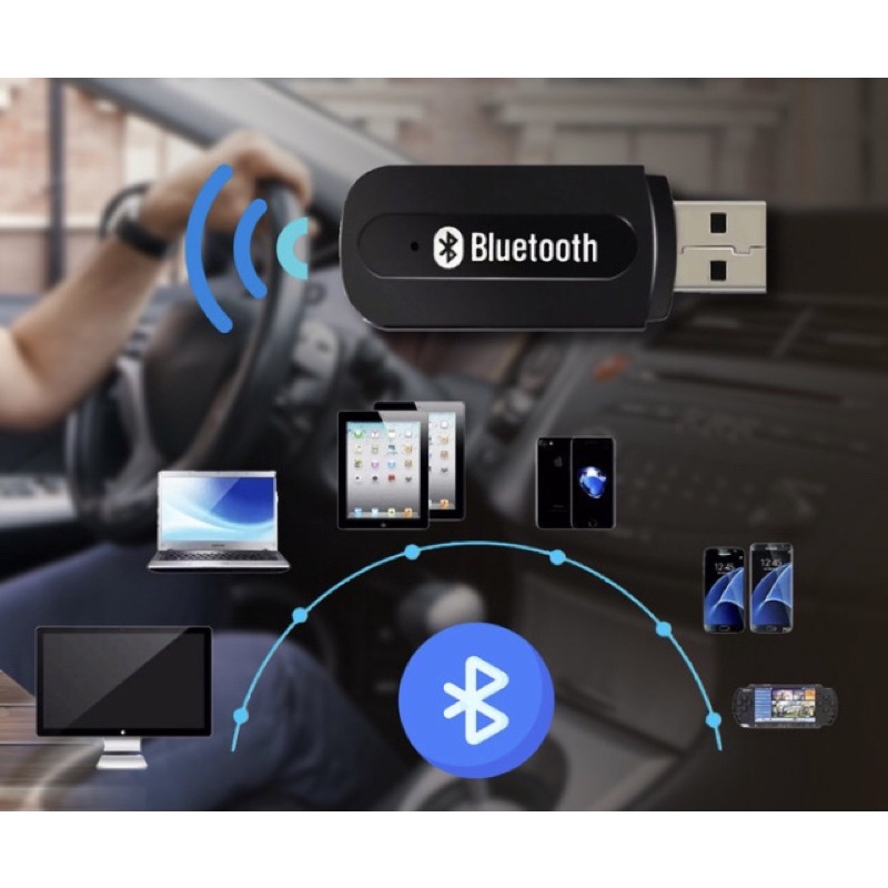 BLUETOOTH AUDIO RECEIVER MOBIL AUX USB WIRELESS HANDSFREE