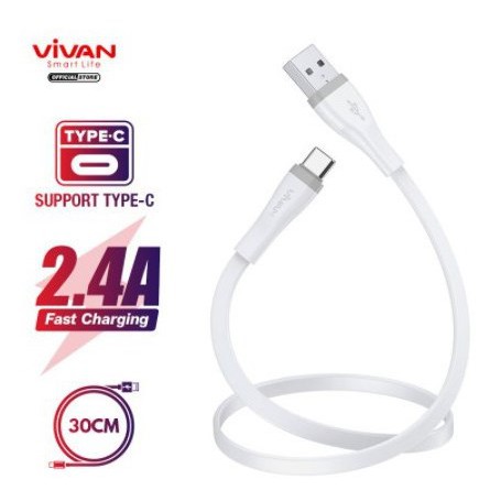 ITSTORE VIVAN Kabel Data SC30S Cable Data USB TYPE-C 30CM Fast Charging 2,4A Garansi Original Resmi