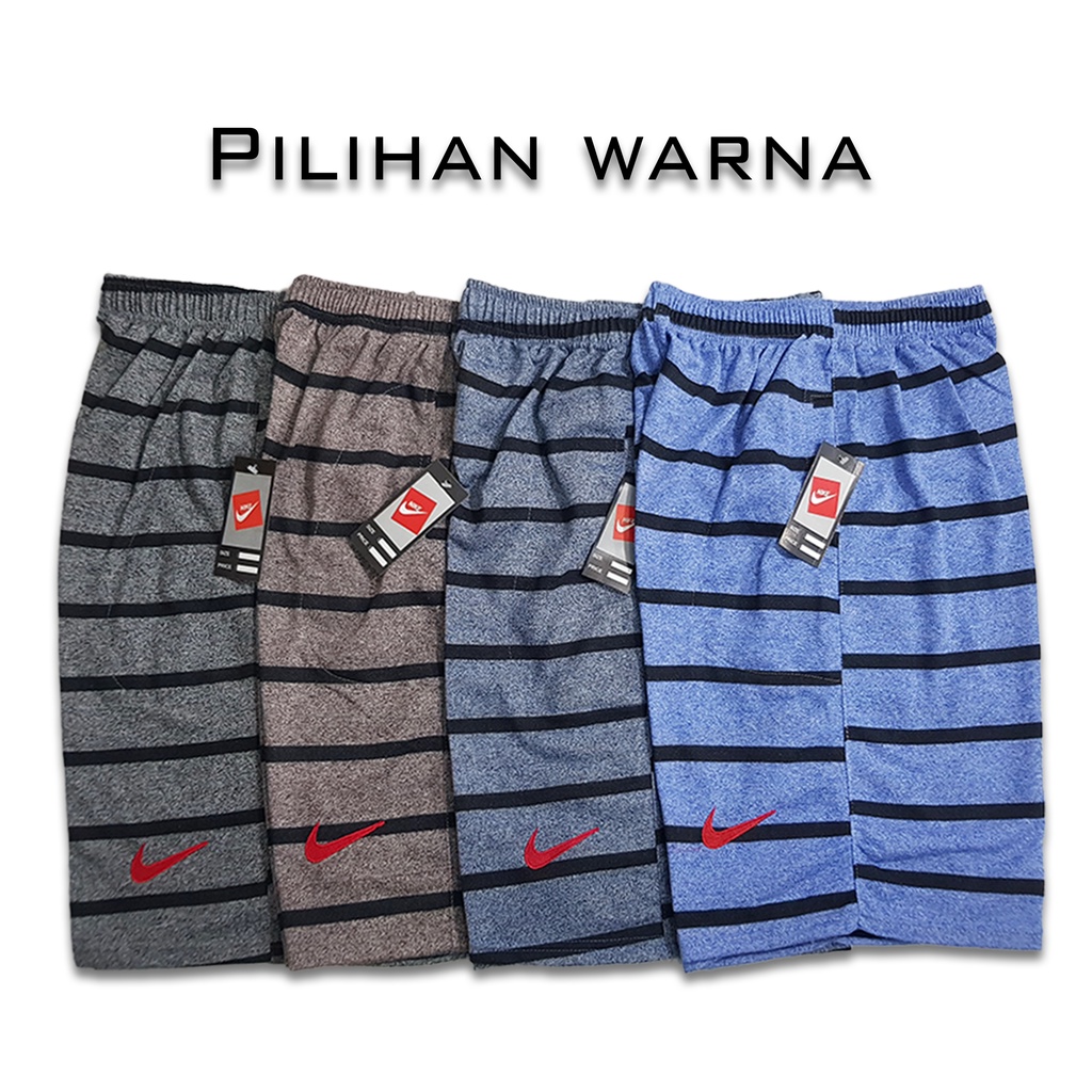 Celana Pendek Pria Boxer Kolor Santai Motif Tuton Salur Bahan Baby Terry Ukuran All Size Dewasa  -62-NK.TTN.SLR