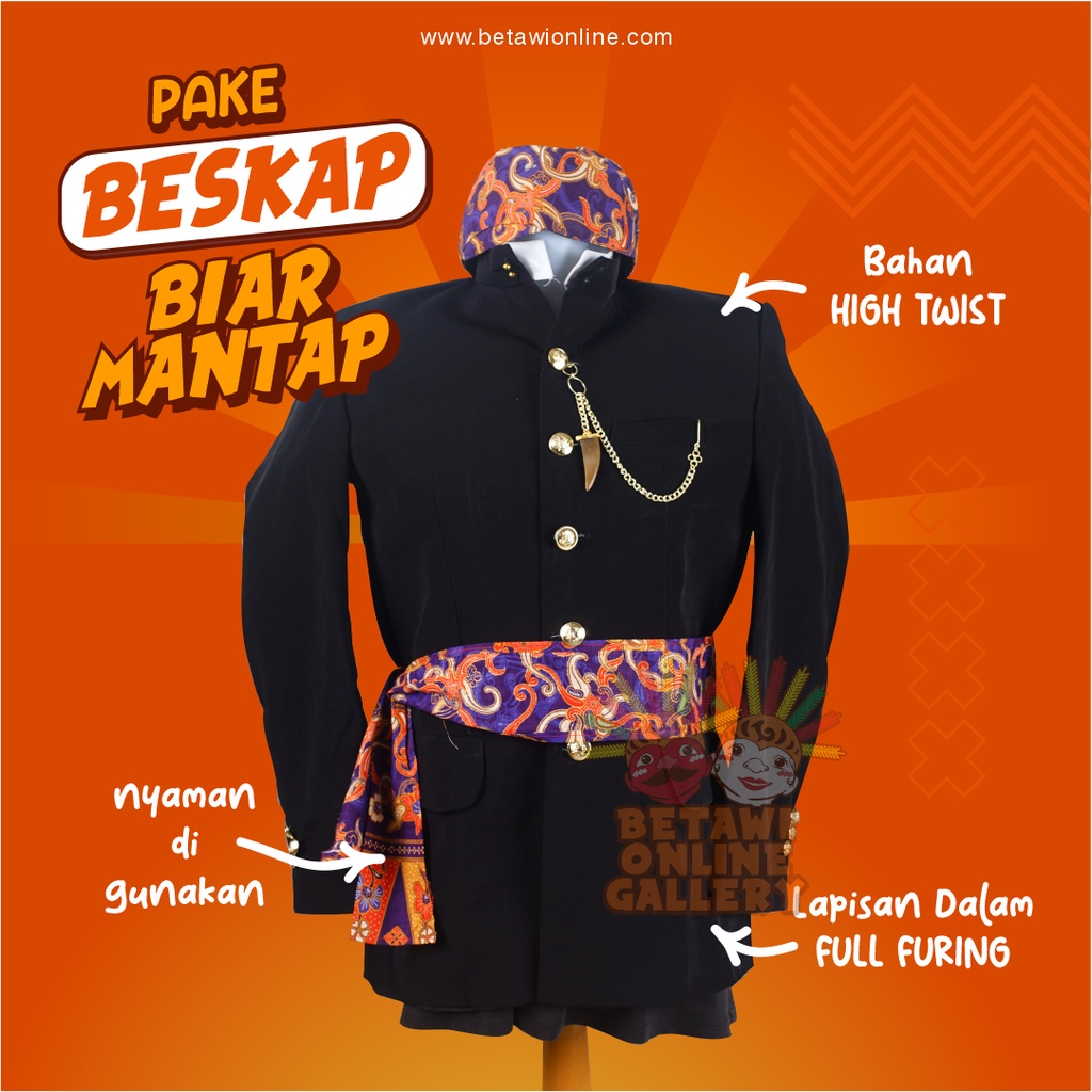 Beskap Betawi / Jas Betawi / Jas Hitam Formal