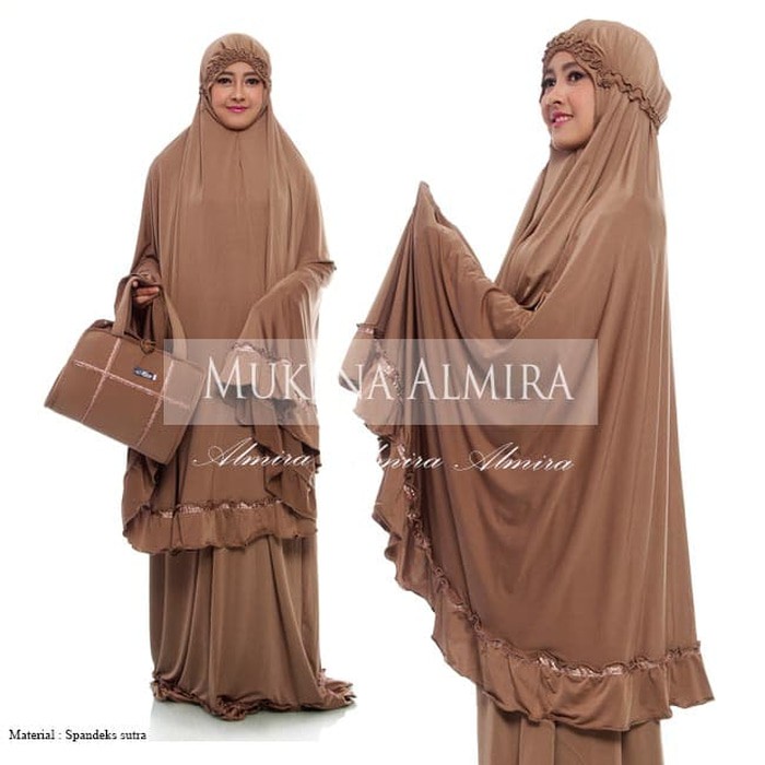 Mukena / Telekung / Sajadah Almira Spandek Sutra - Ungu  Kd358