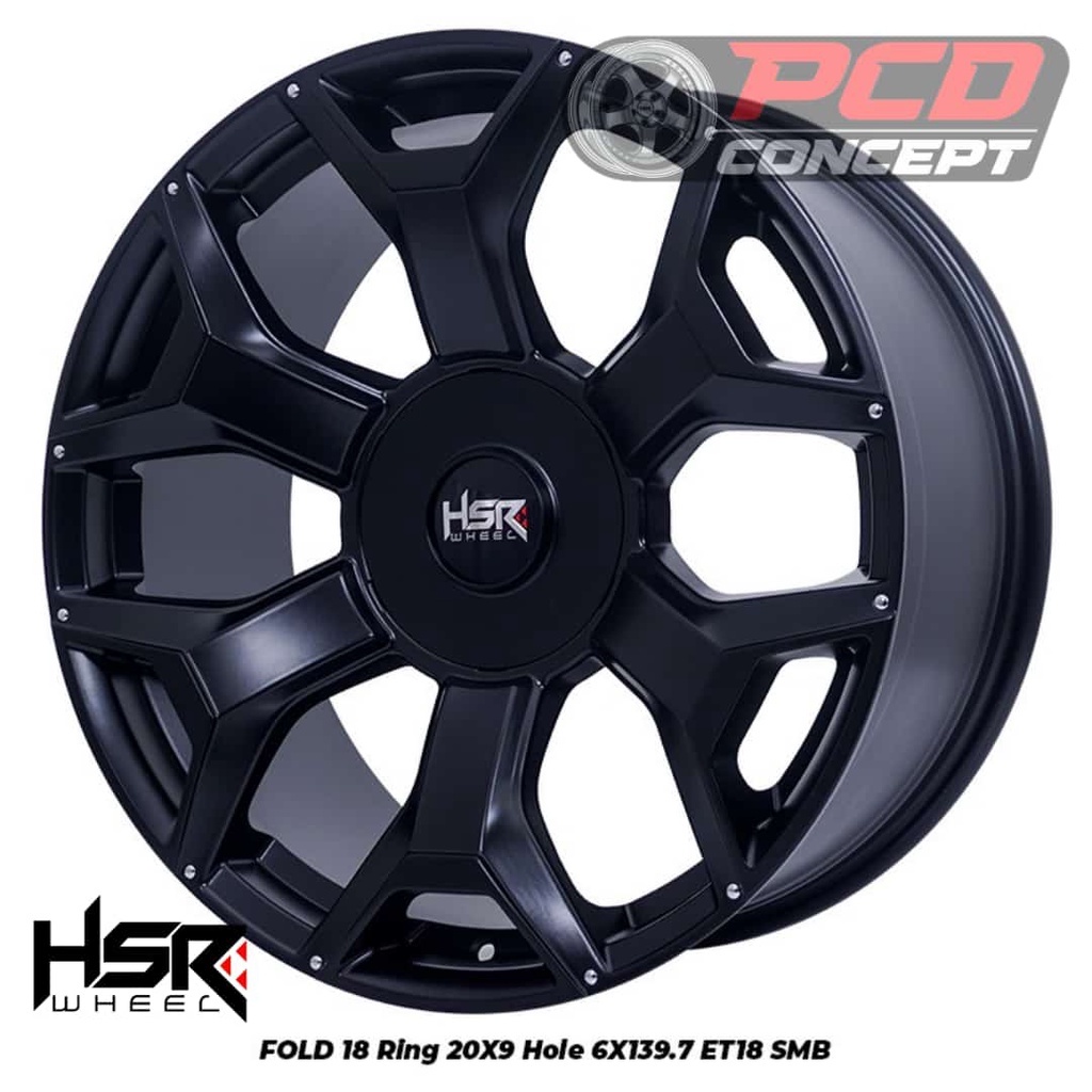VELG MOBIL FORTUNER R20 HSR FOLD18 R20 LEBAR 9 INCH ET18 SMB | HITAM