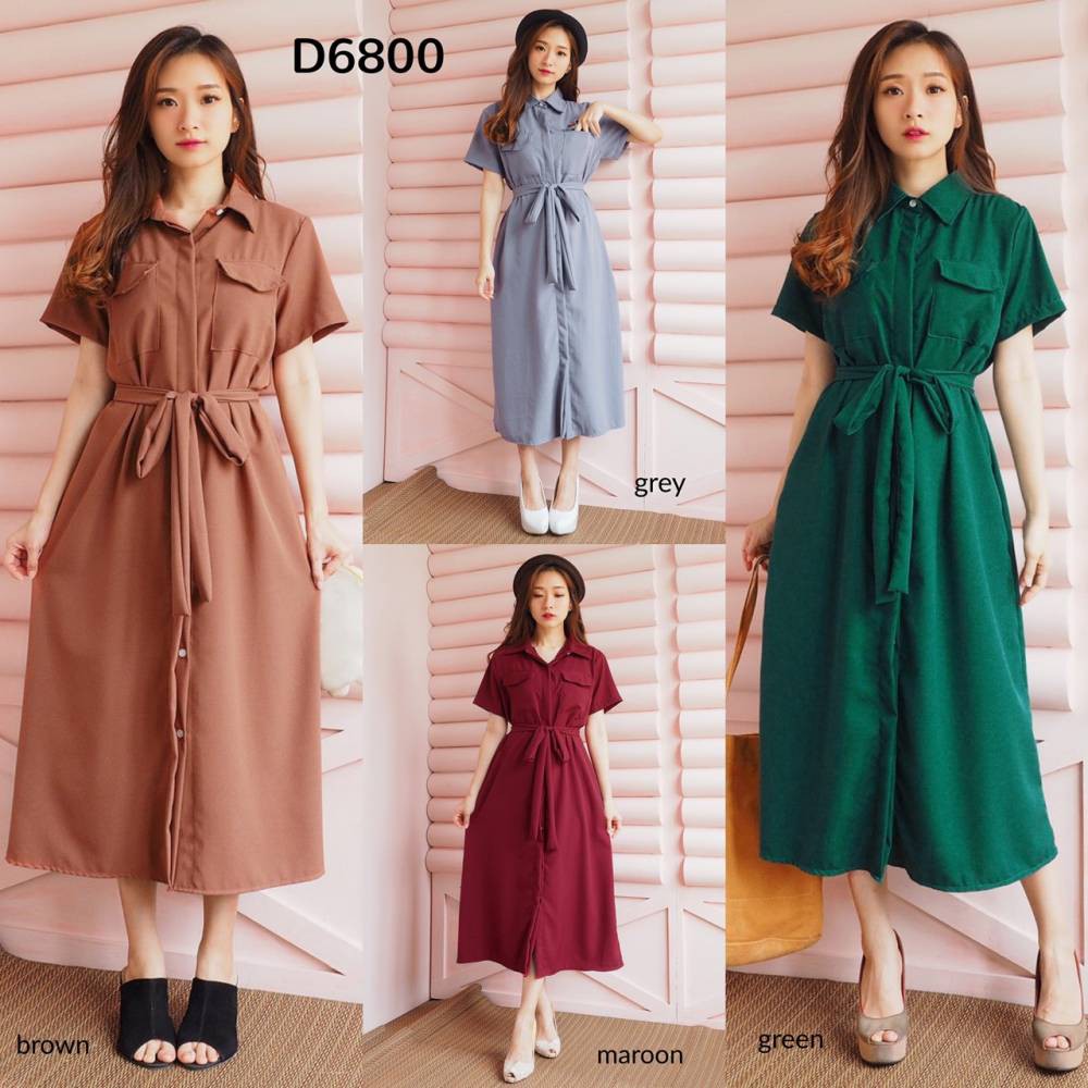 Basic Pocket Long Shirt Casual Dress