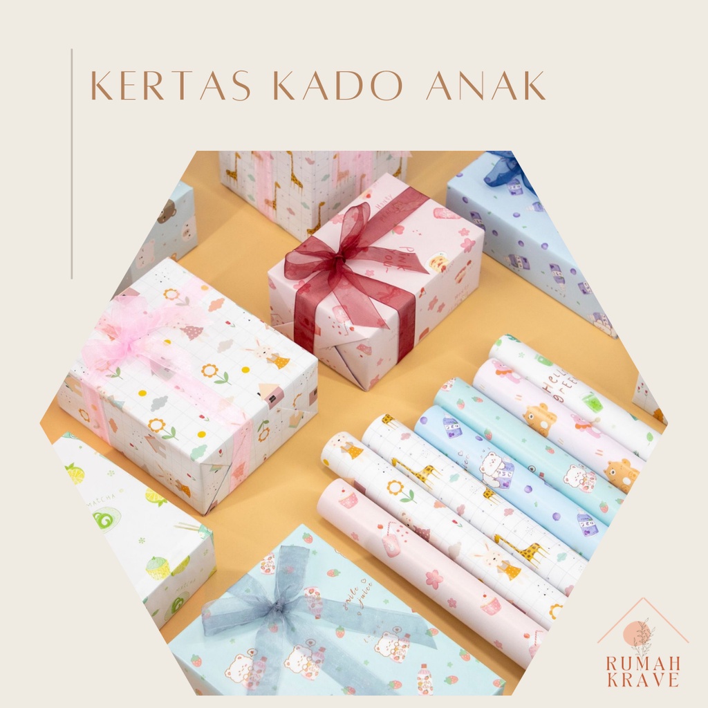 Jual Rumah Krave Kertas Kado Anak Motif Kartun Bintang Lucu Binatang