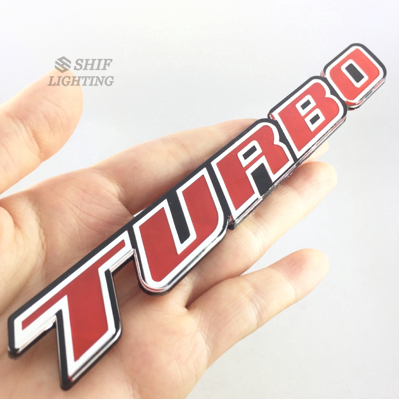 Stiker Emblem Mobil Turbo Logo Turbo Bahan ABS Kualitas Tinggi