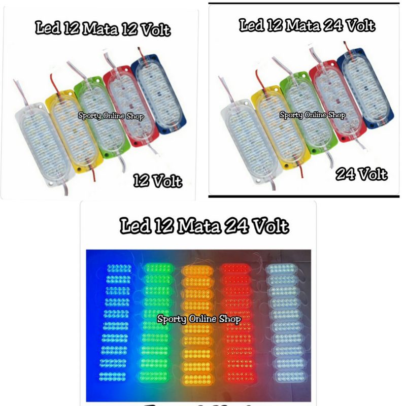 lampu led 12 mata 12volt dan 24volt