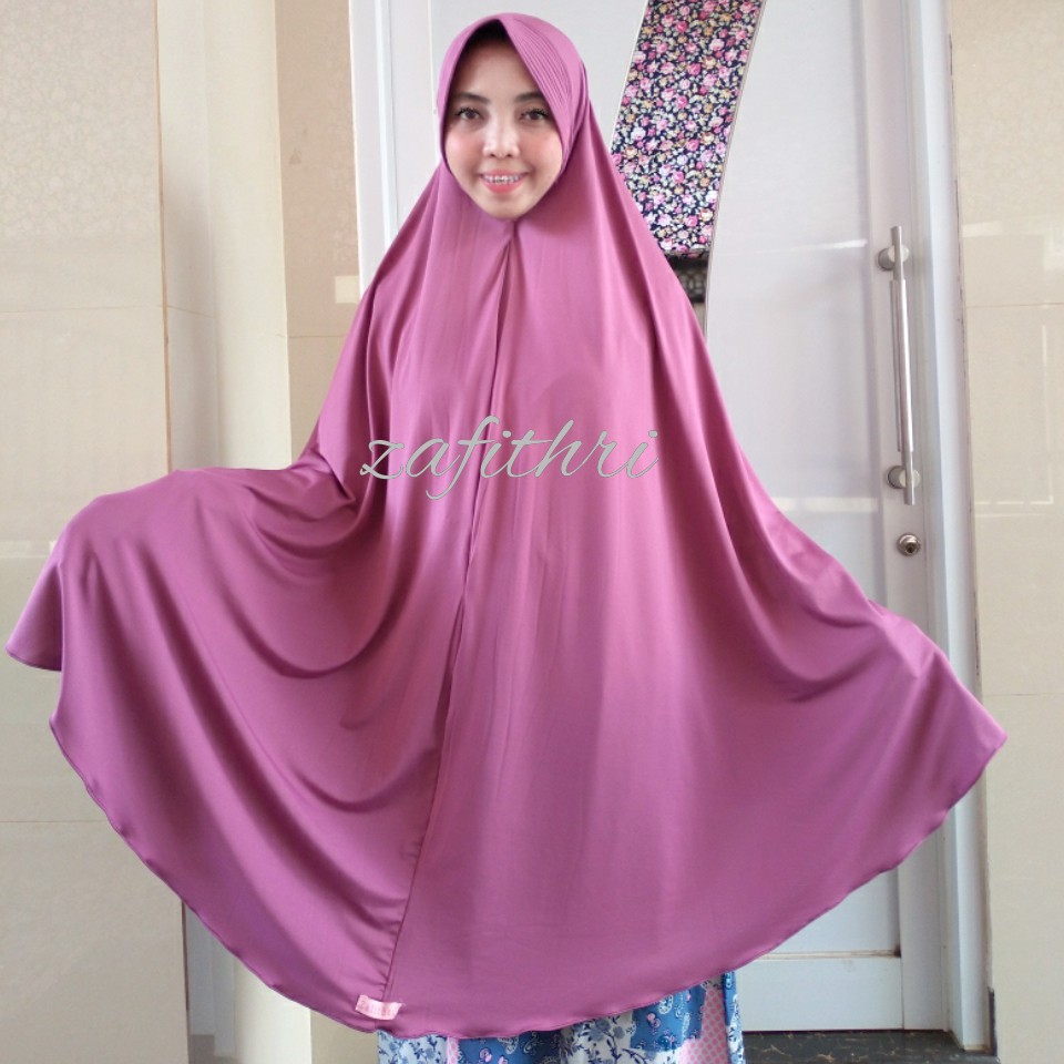Jilbab Bergo Super Jumbo Jersey Ori Zafithri-dusty purple Ped