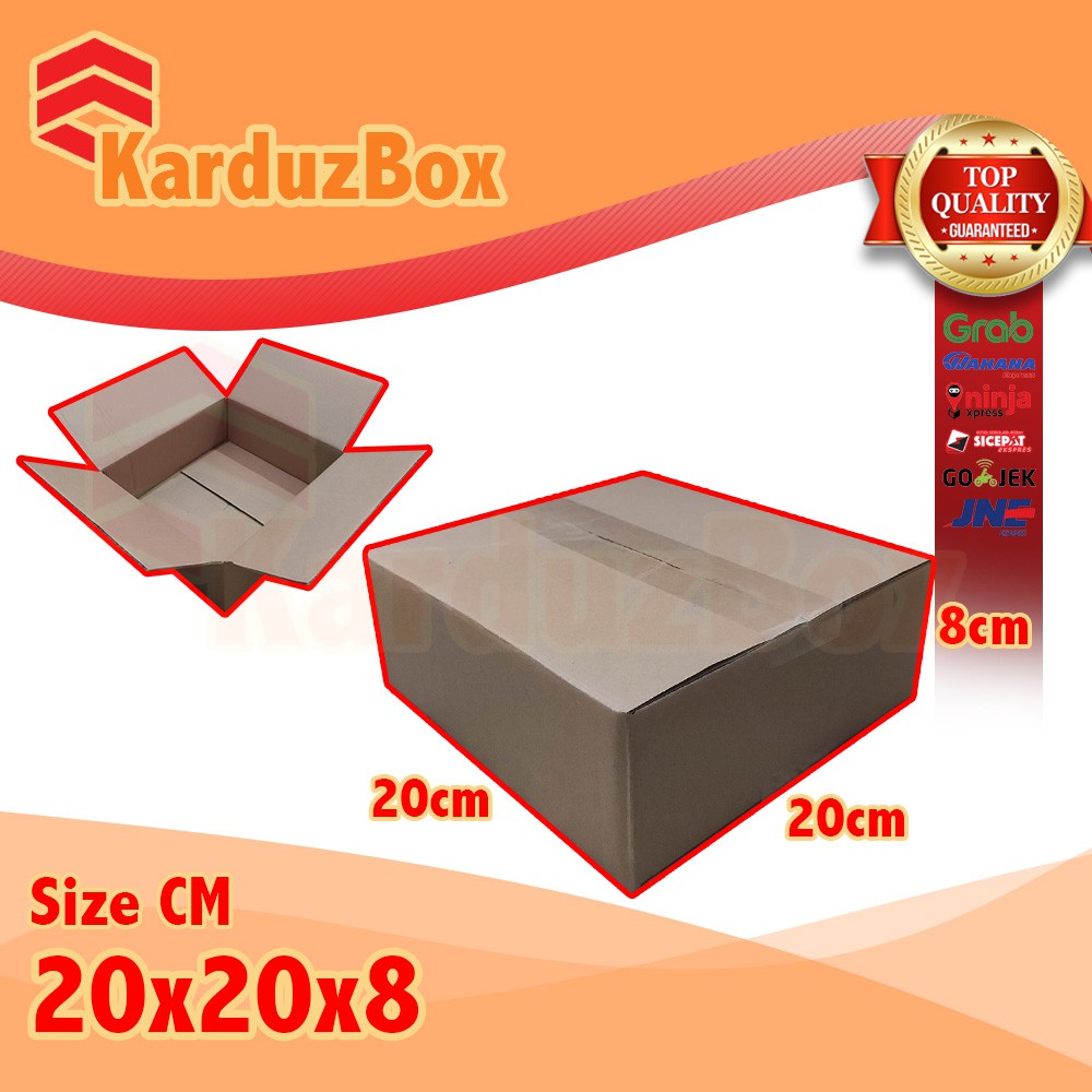 

20x20x8 kardus box packaging POLOS BARU