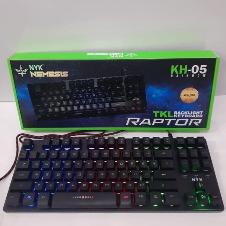 TKL KH-05 NYK Nemesis Keyboard Gaming Raptor RGB Metal Plate KH05 NYK